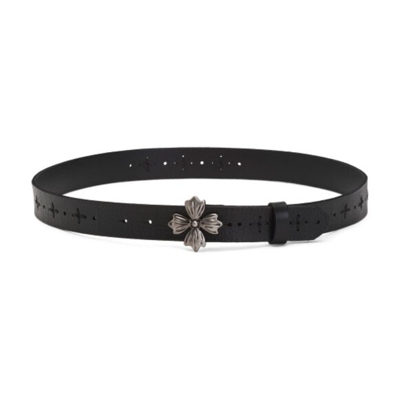 Patricia Nash Leather Astrid Belt With Signature Floret Buckle